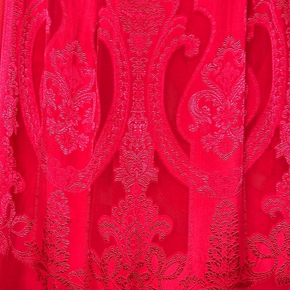 Coldwater Creek Silk Blend Embossed Sheer Chiffon Fringe Wrap Shawl Boho Fairy - Picture 12 of 14